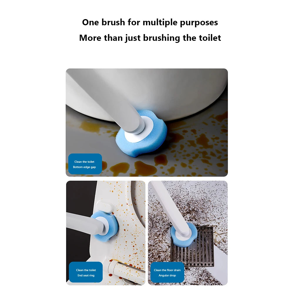 Disposable Toilet Brush Cleaner with 32PCS Brush Head Bathroom Long Handle Cleaning Brush Toilet Accessories